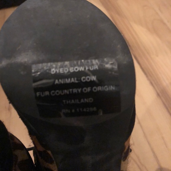 Designer real cow fur heels - Picture 5 of 6
